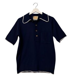 EBC Vintage Polo Impo Navy with White Accents Men’s Size Medium Tennis Preppy